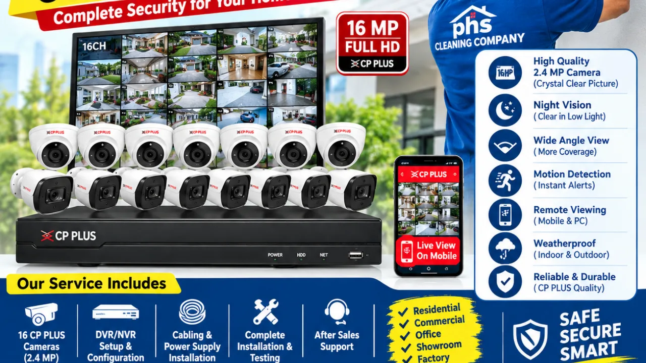 16 Camera CCTV Installation Package (8 Outdoor+8 Indoor)