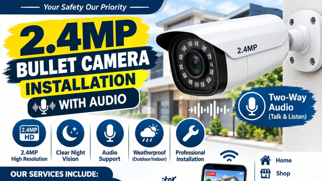 2.4 MP Bullet camera installation With audio