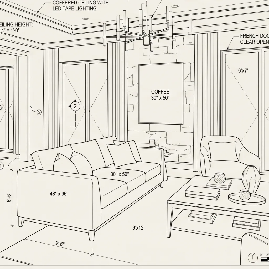 2D Working Drawing (Any Room)