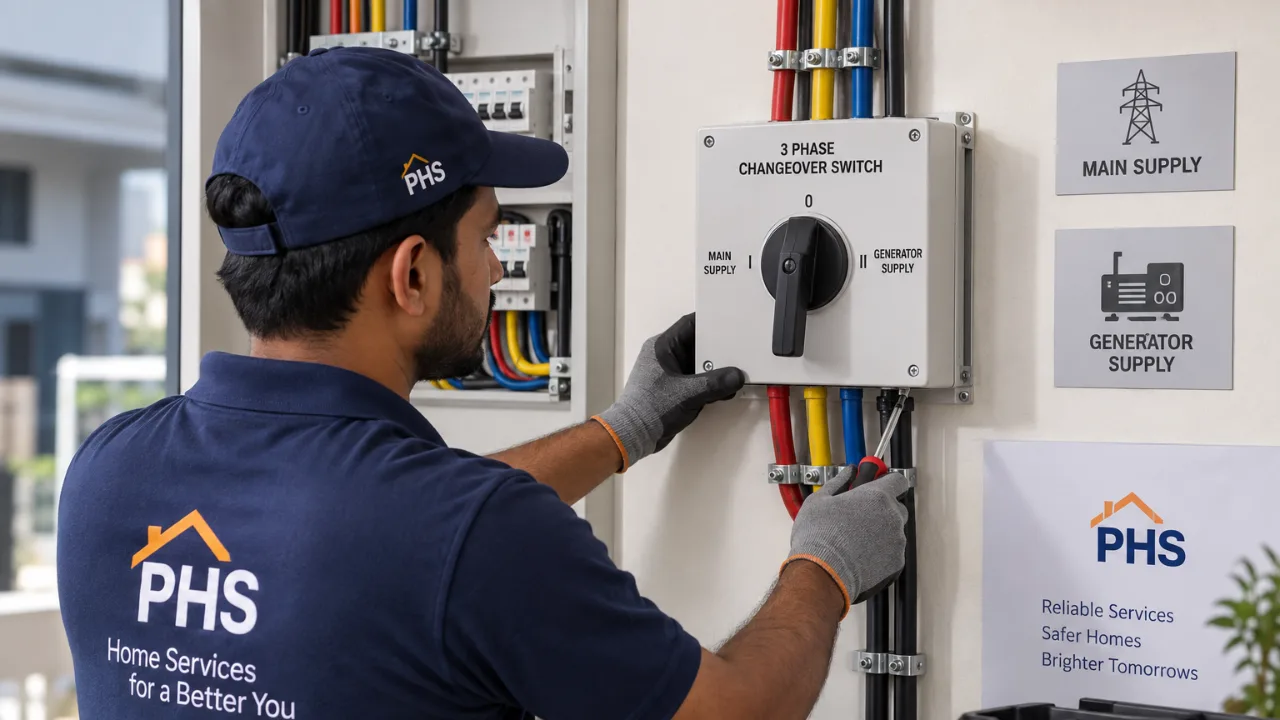 3-Phase Changeover Switch Installation