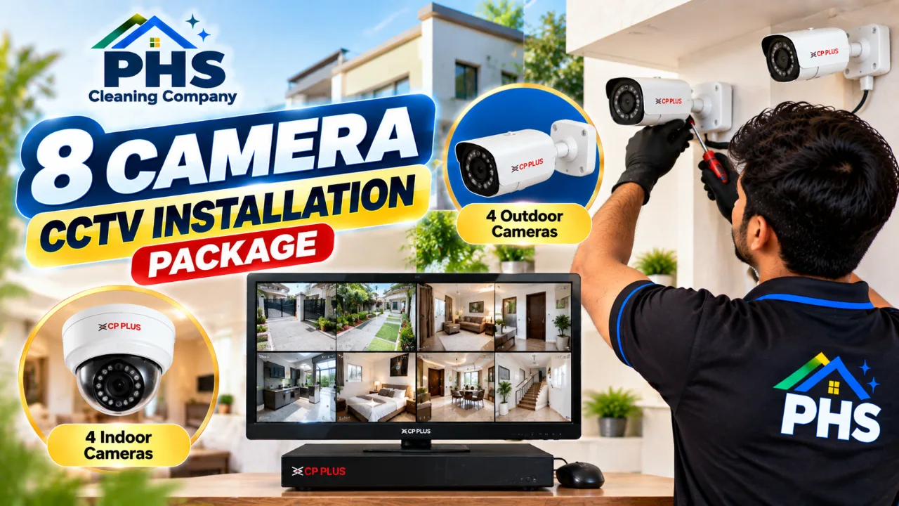 8 camera CCTV installation package ( 4 Outdoor+ 4 indoor )