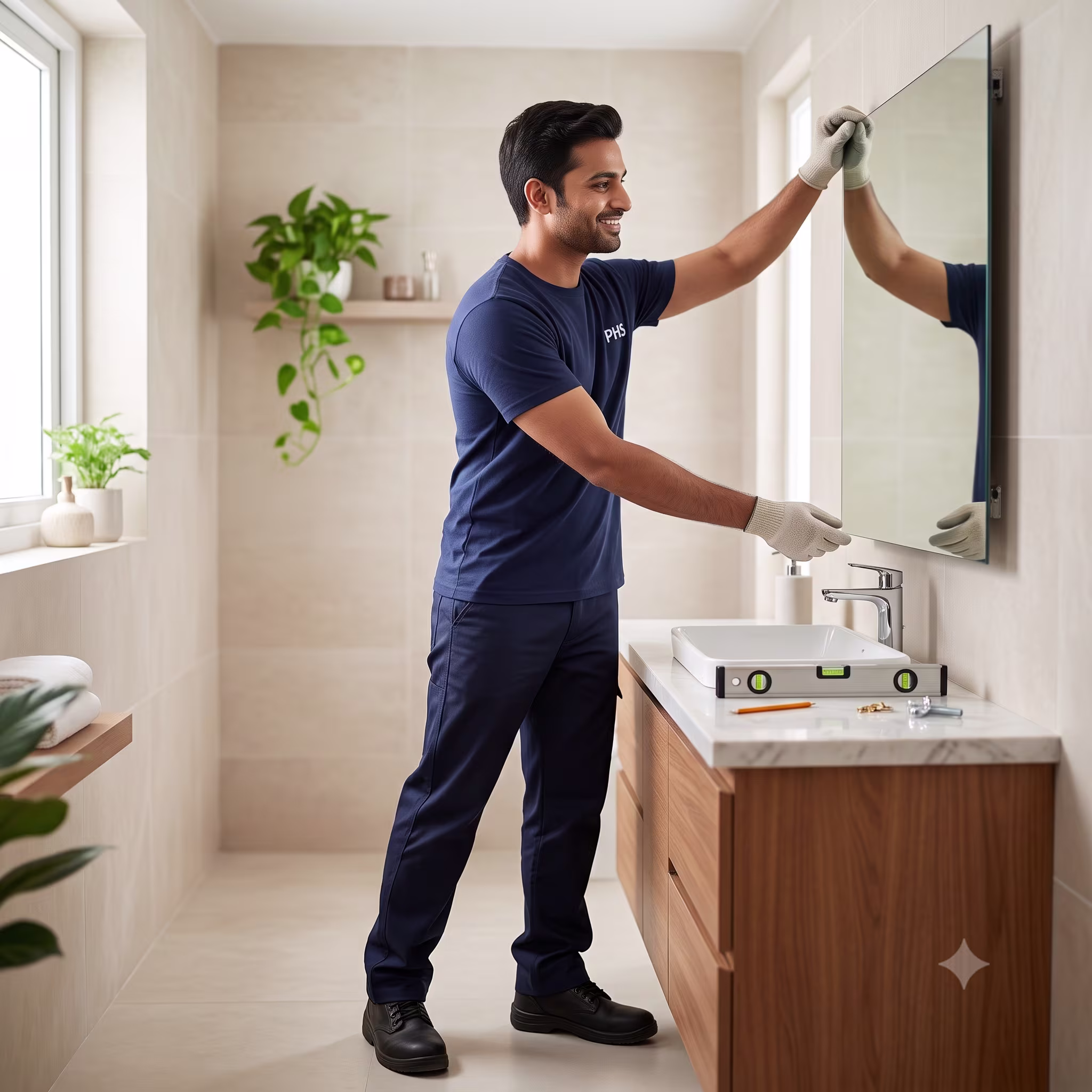 Bathroom Mirror Installation