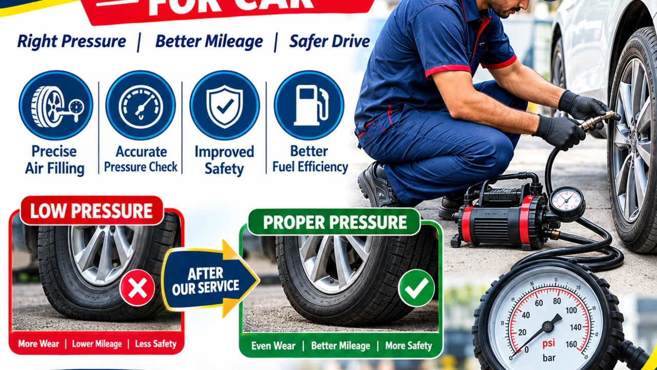 Tyre Air Filling & Pressure Check