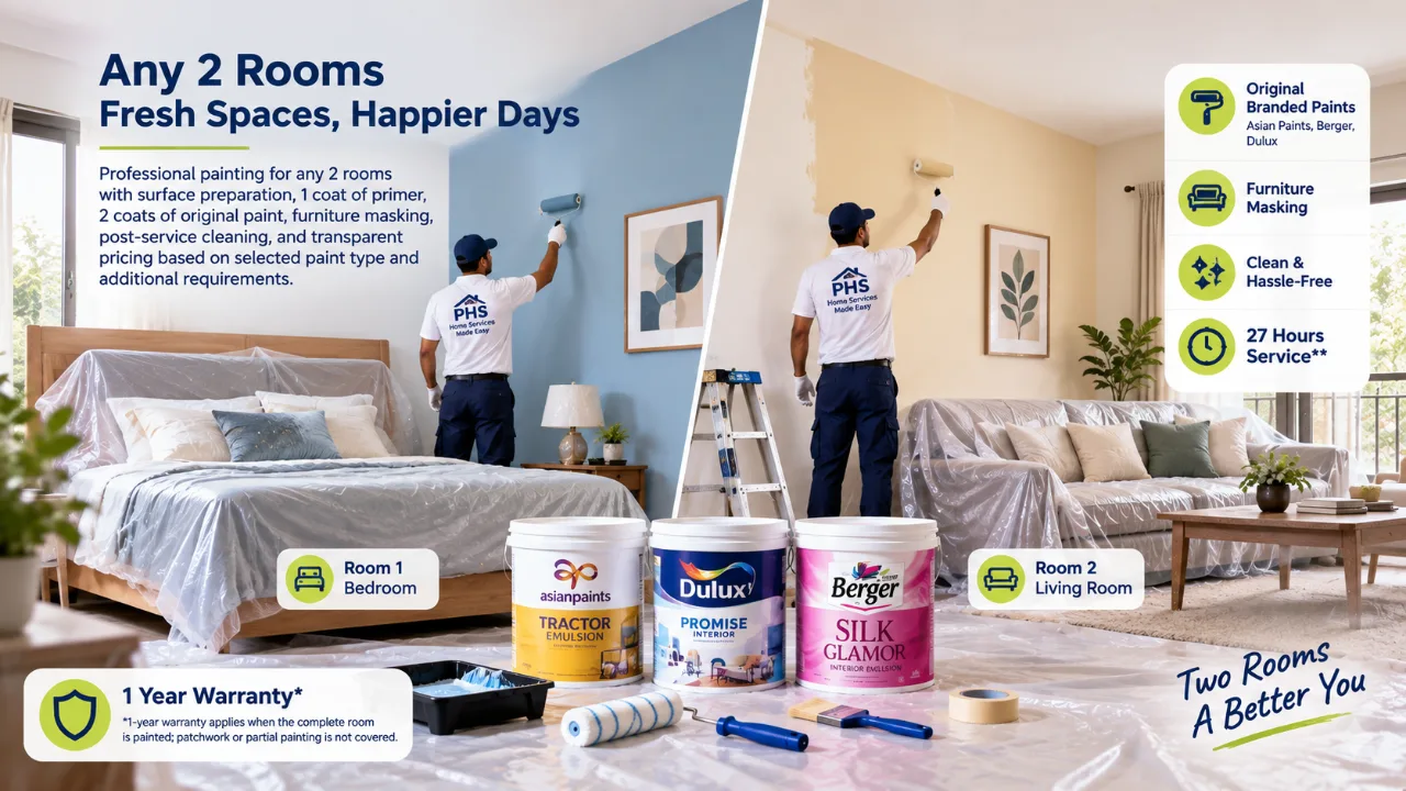 Any 2 rooms painting 