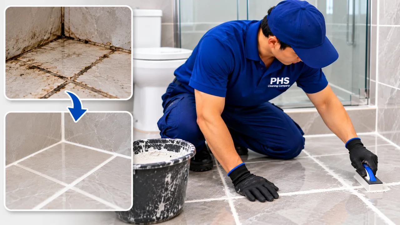 Bathroom tile grouting 