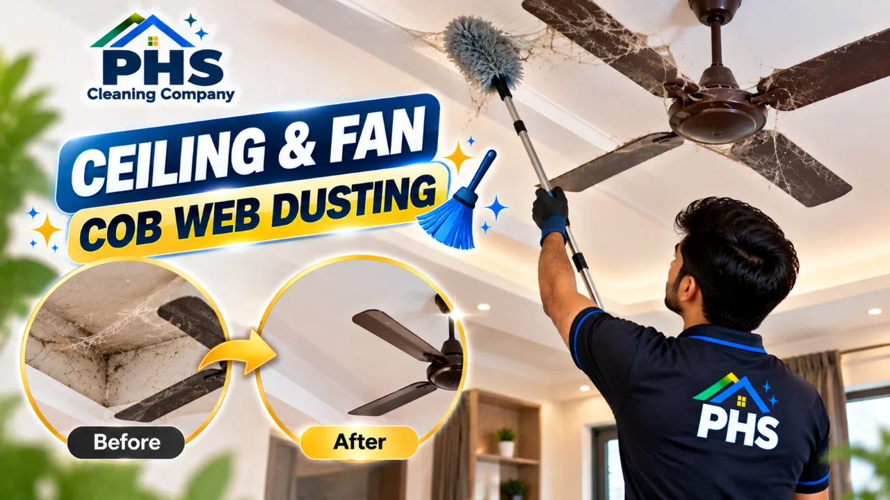 Ceiling and fan cob  wed dusting(up to 1 room)