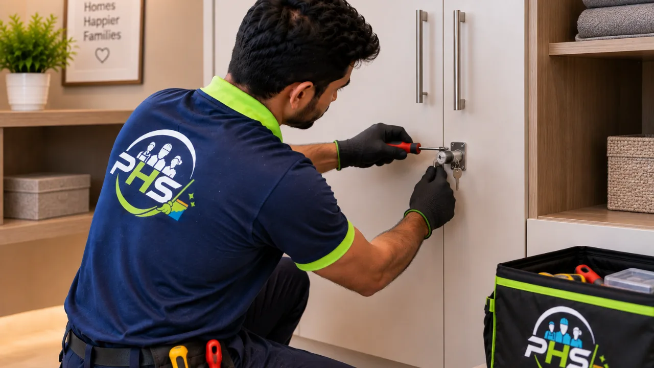 Cupboard Lock Installation