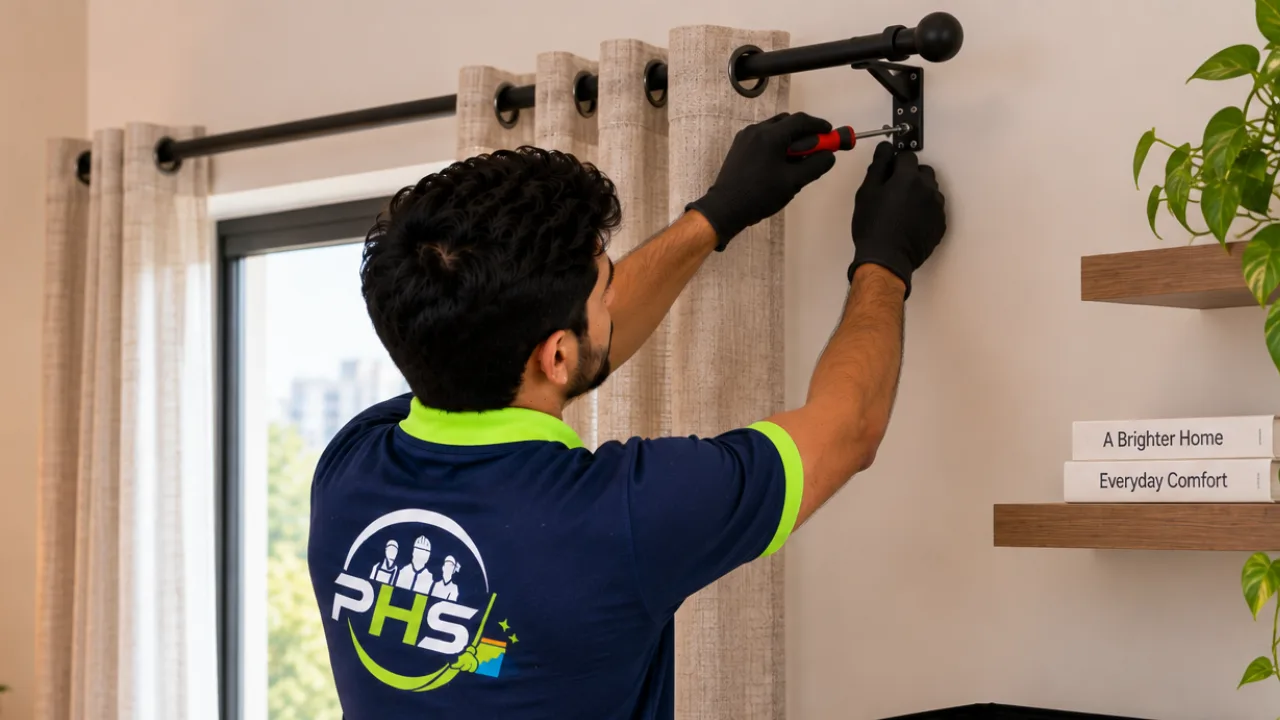 Curtain Rod Installation (2 Brackets)