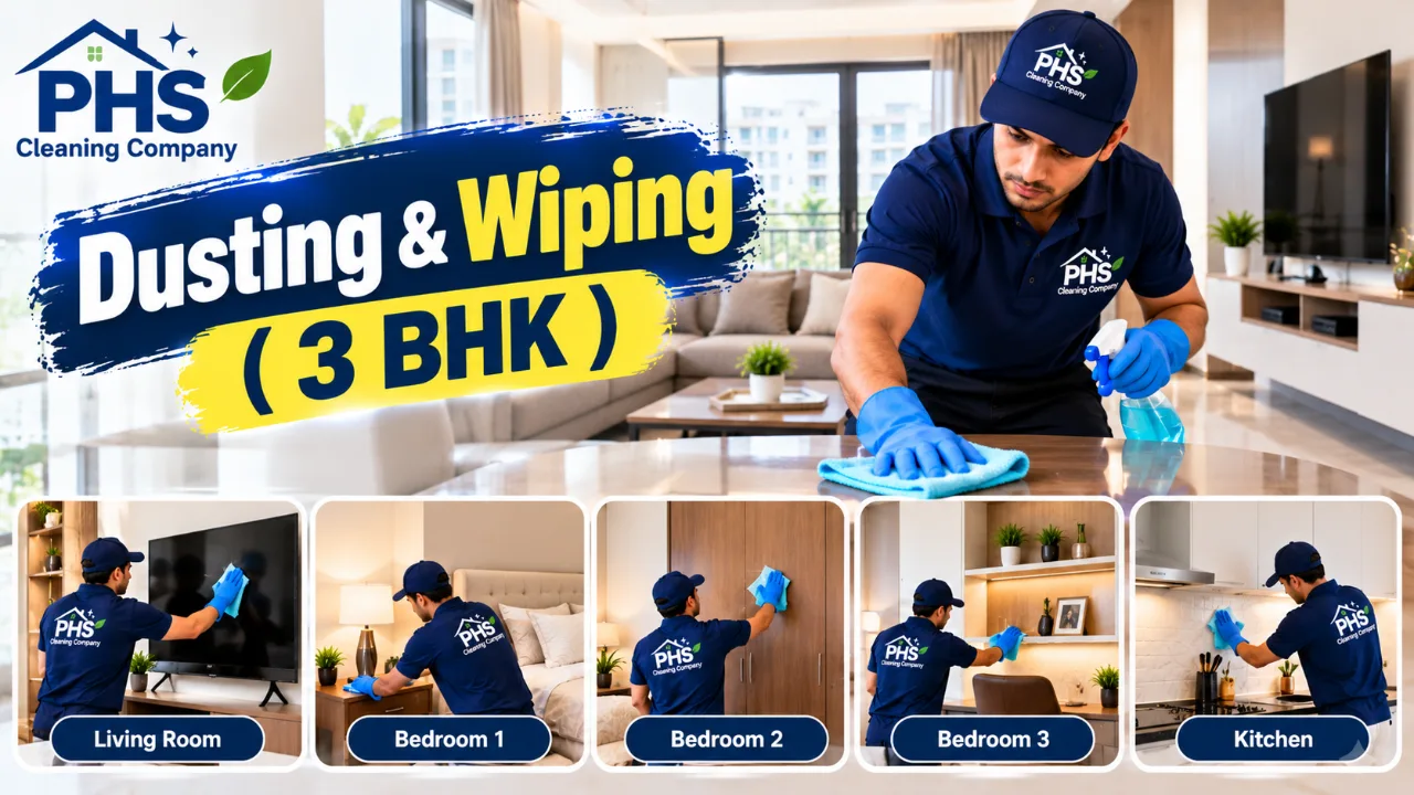 Dusting & Wiping ( 3 BHK )
