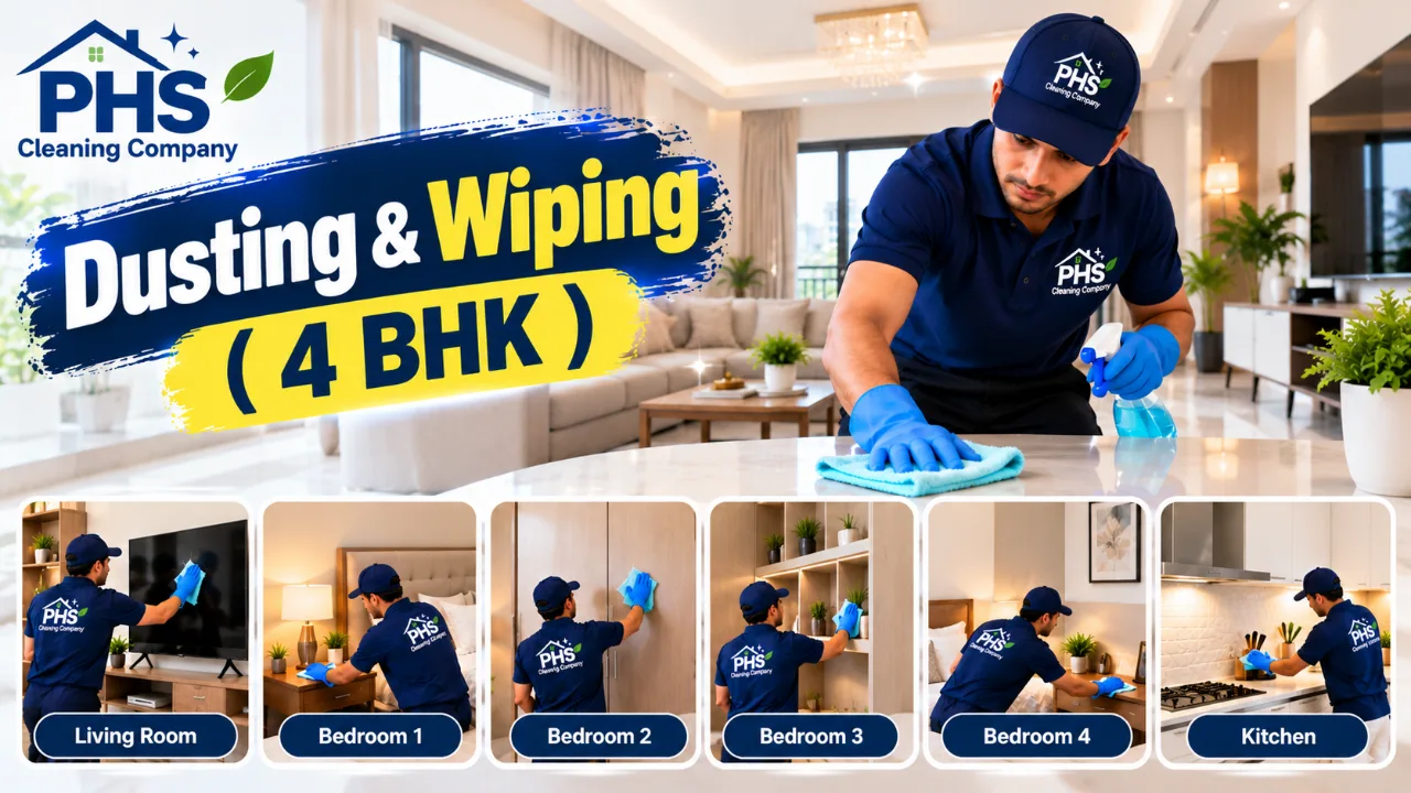 Dusting & Wiping ( 4 BHK )