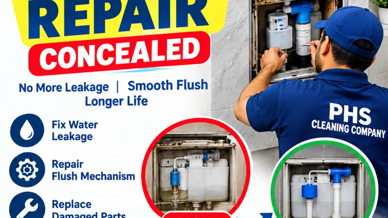 Flush tank repair concealed