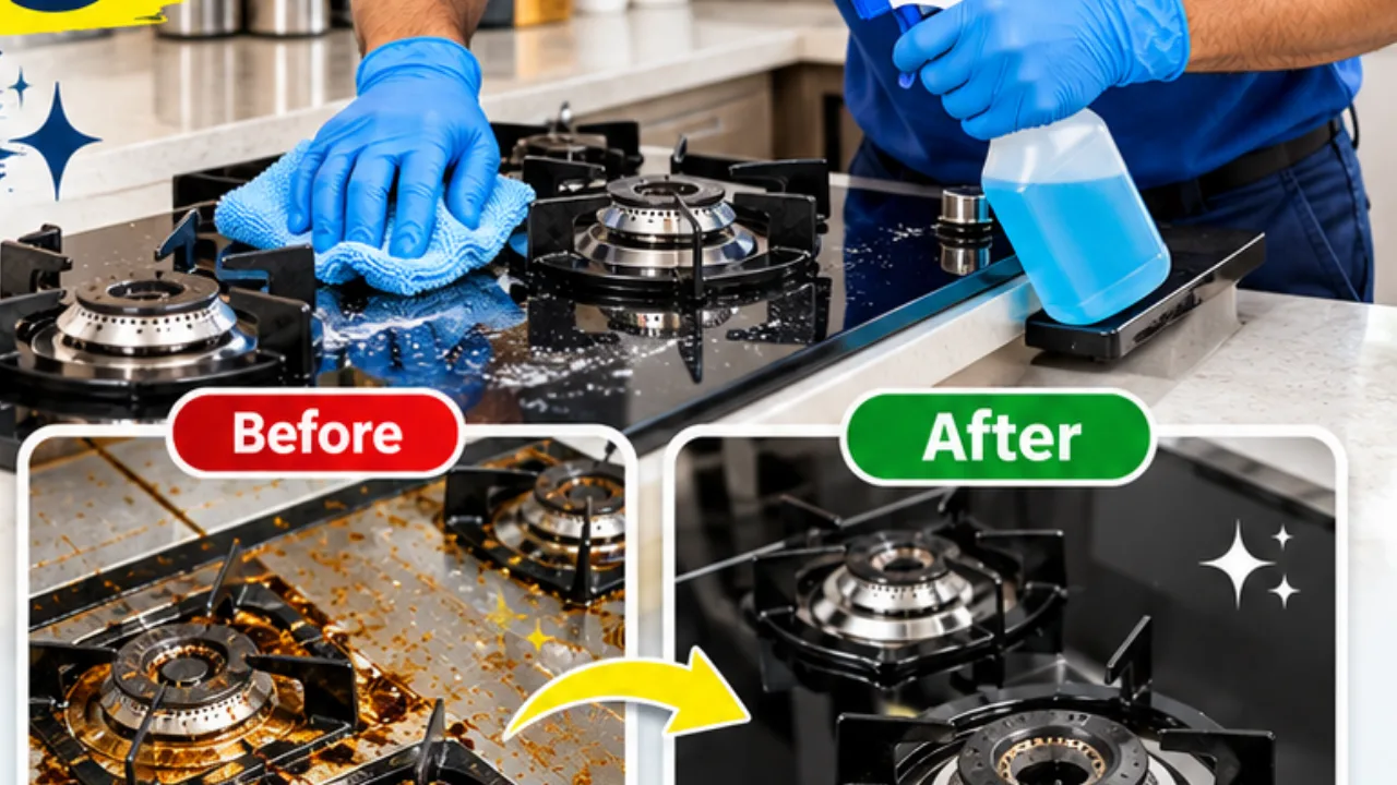 Gas stove cleaning 
