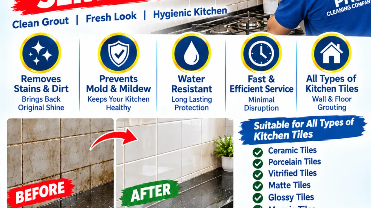 Kitchen tile grouting