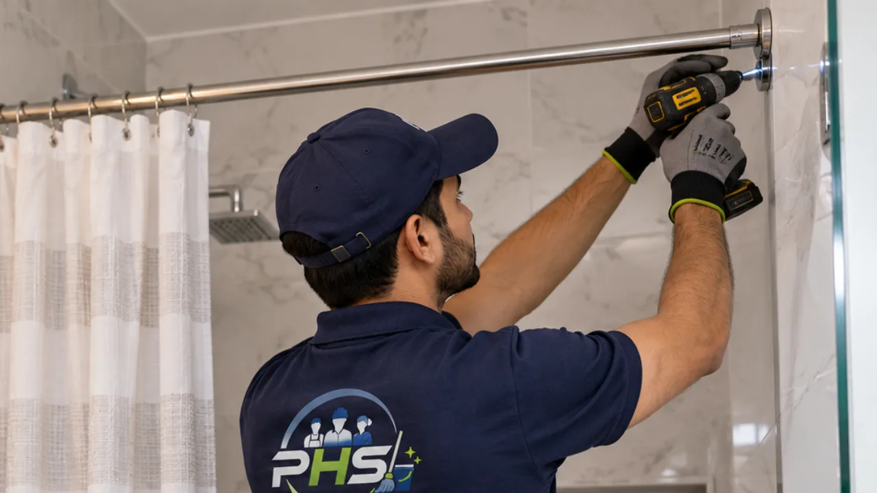 Shower Curtain Rod Installation (2 Brackets)