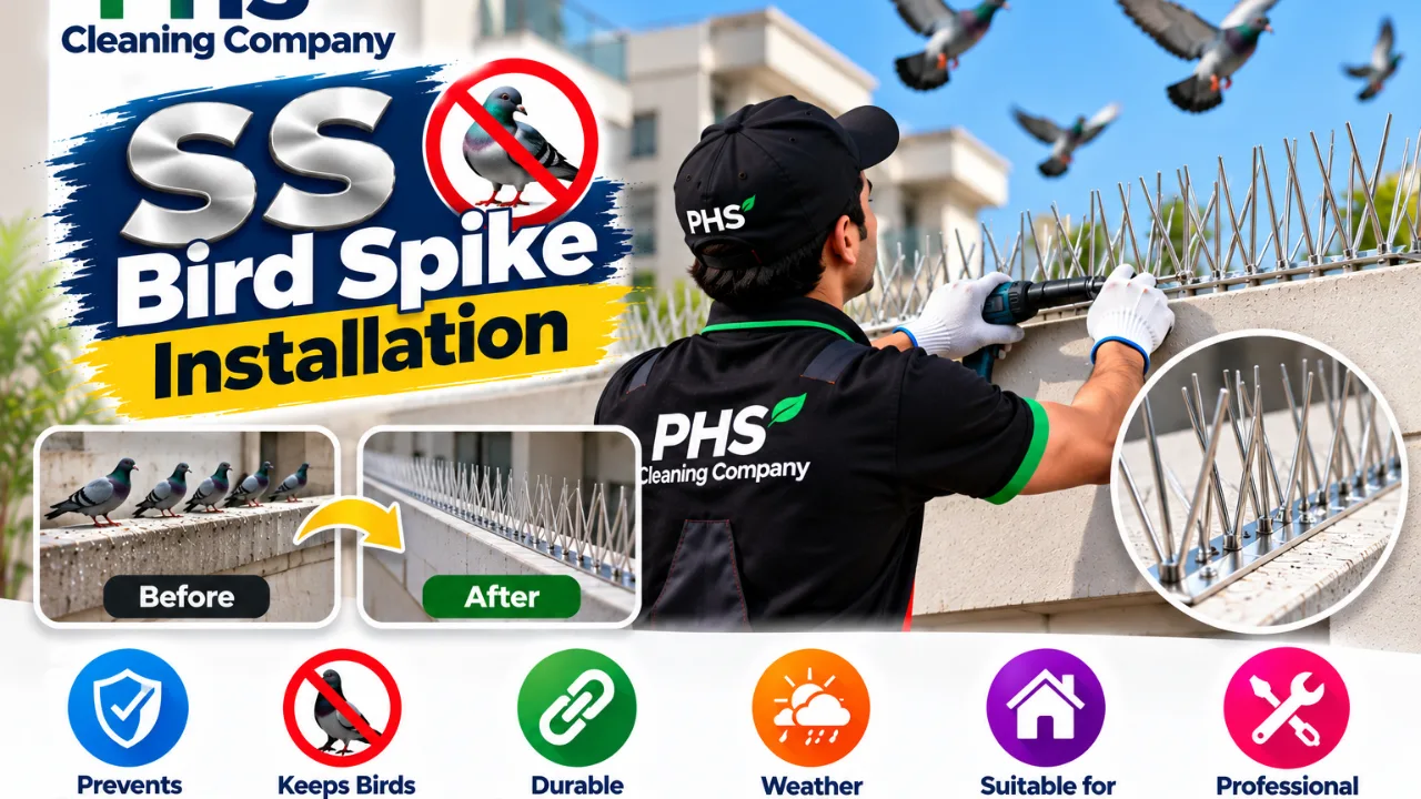 SS Bird Spike Installation 