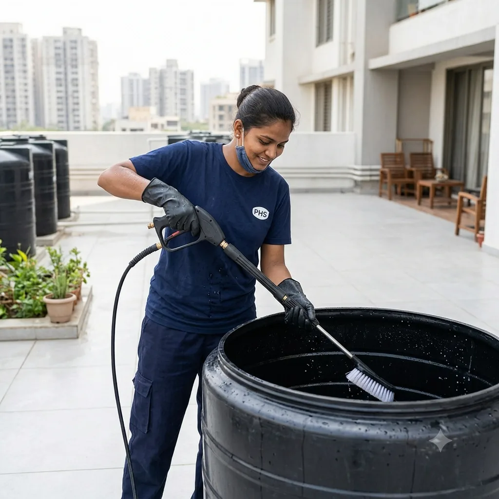Plastic Water Tank Cleaning